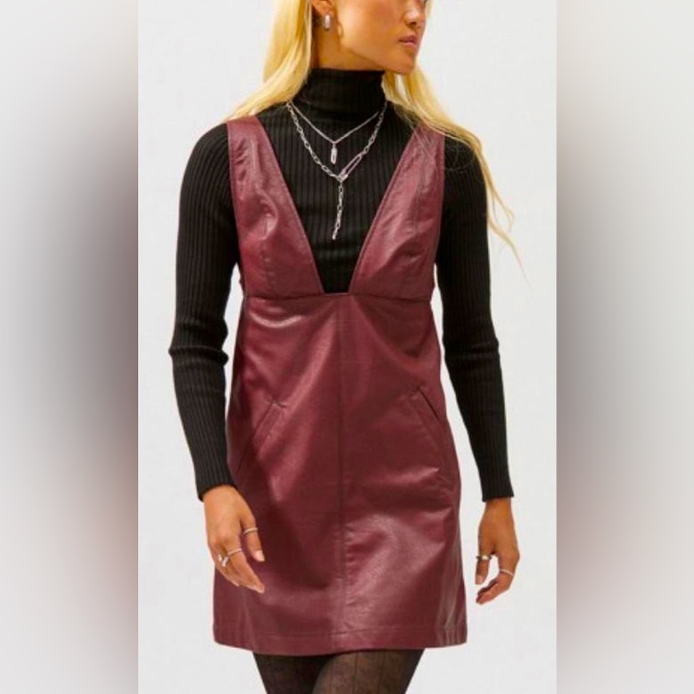 Urban outfitters faux leather mini dress
